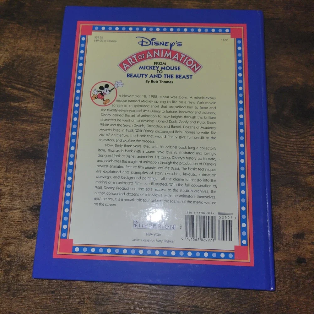 Disney Art‎ of Animation Bob Thomas Mickey Mouse Beauty and the Beast 1991 Book